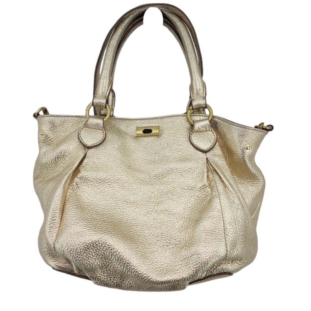 J. Crew Women's Brompton Leather Metallic Satchel hobo Bag - fall holiday
